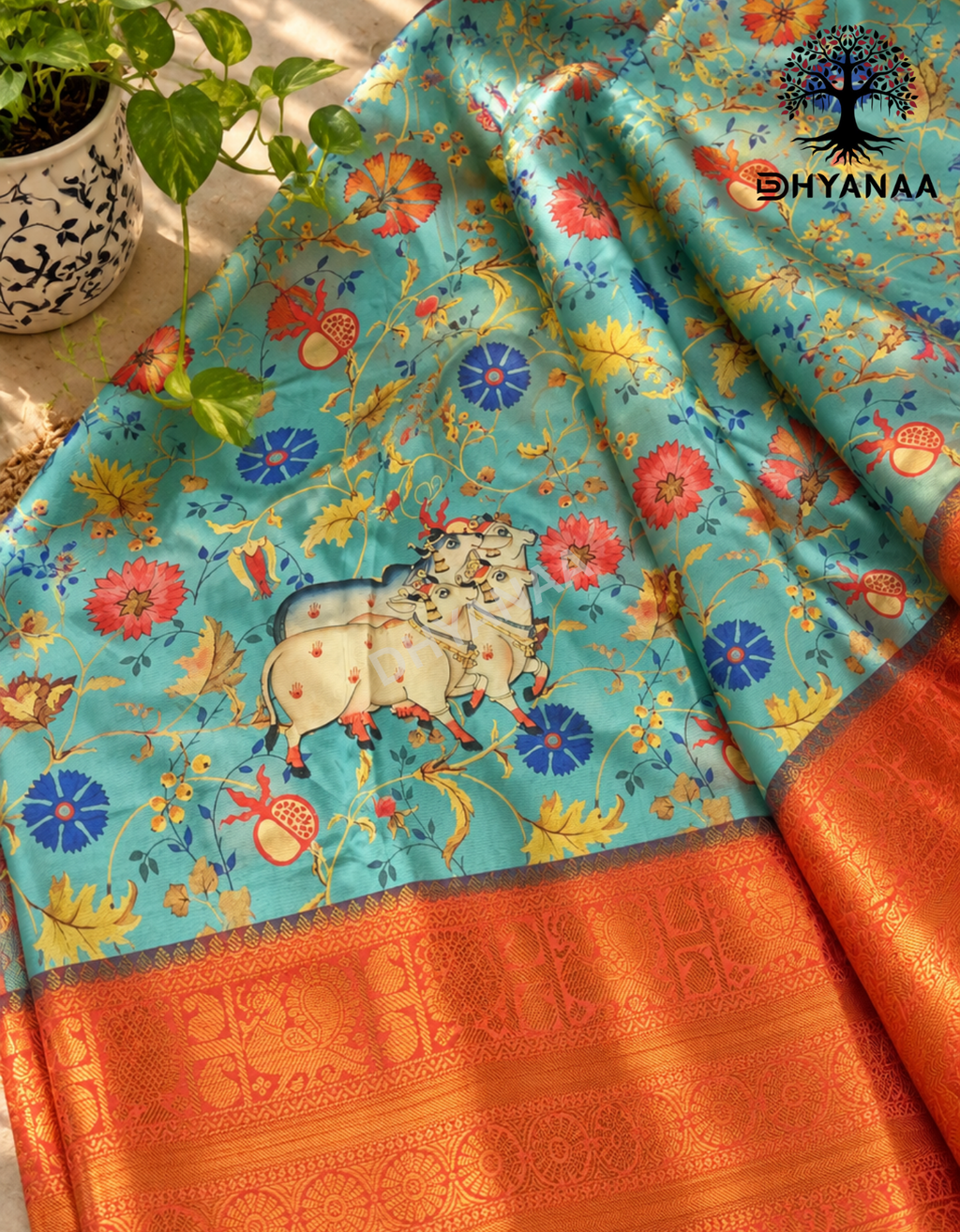 Pichwai Art Silk Saree