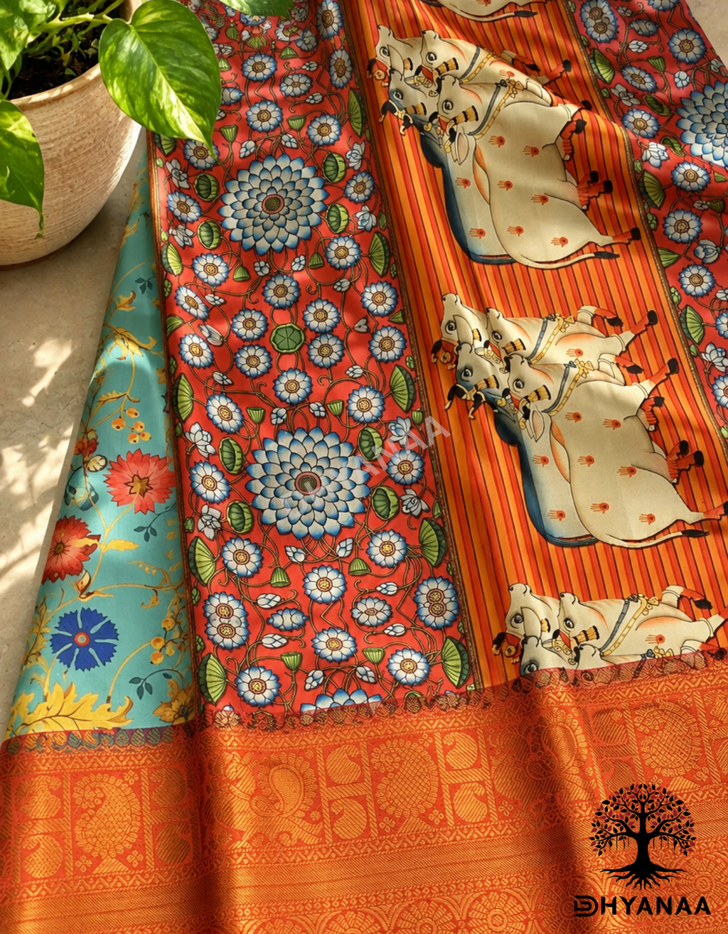 Pichwai Art Silk Saree
