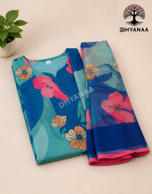 Chanderi Cotton 2 PC Set with Duppatta W/Lining - LKCHC2001