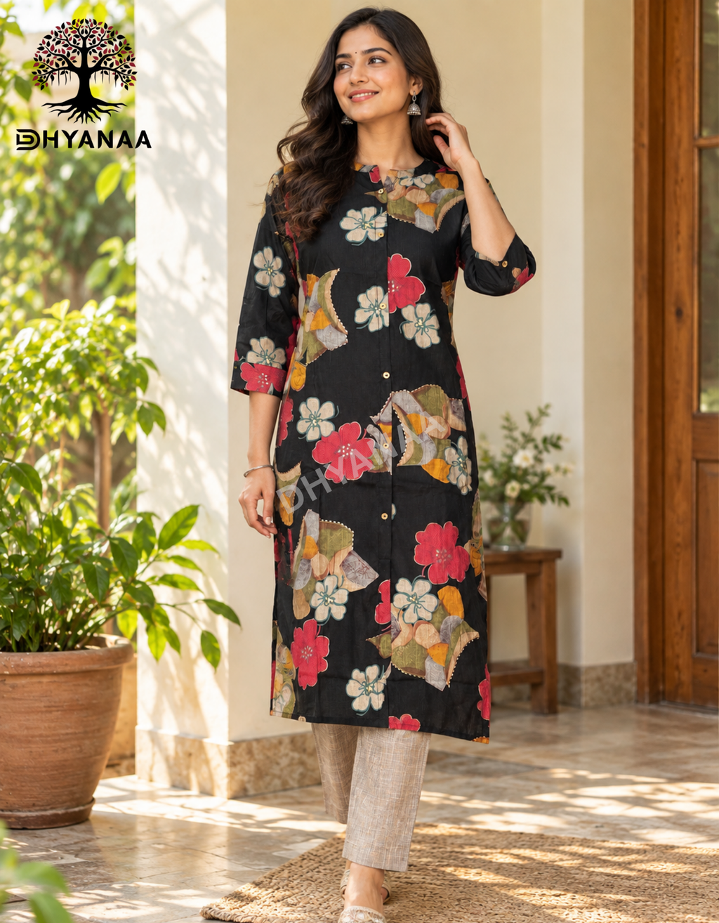 Floral Vatican Co-ord Set W/O Lining-ALKV2001