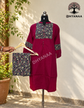 Mix cotton Kurti with patiala pant Co-ord set W/O Lining-ALKMC2002