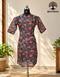 Tissue Silk Floral Design Kurti W/Lining-ALKTS001
