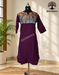 Berlin Silk Kurti with Kalamkari Yoke Design W/O Lining-ALKBS002