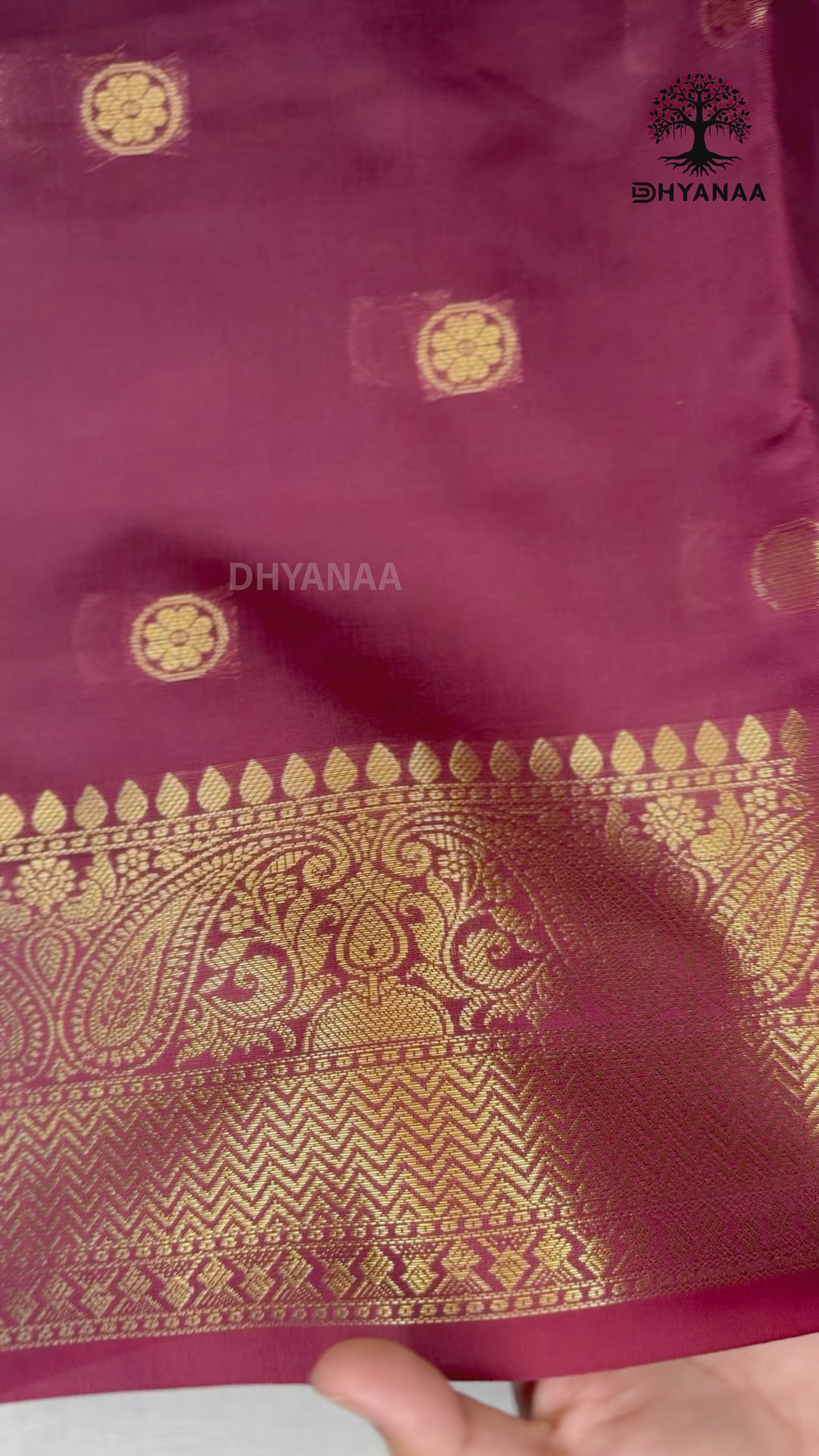Semi Banarasi Silk Saree - Maroon with Gold Zari