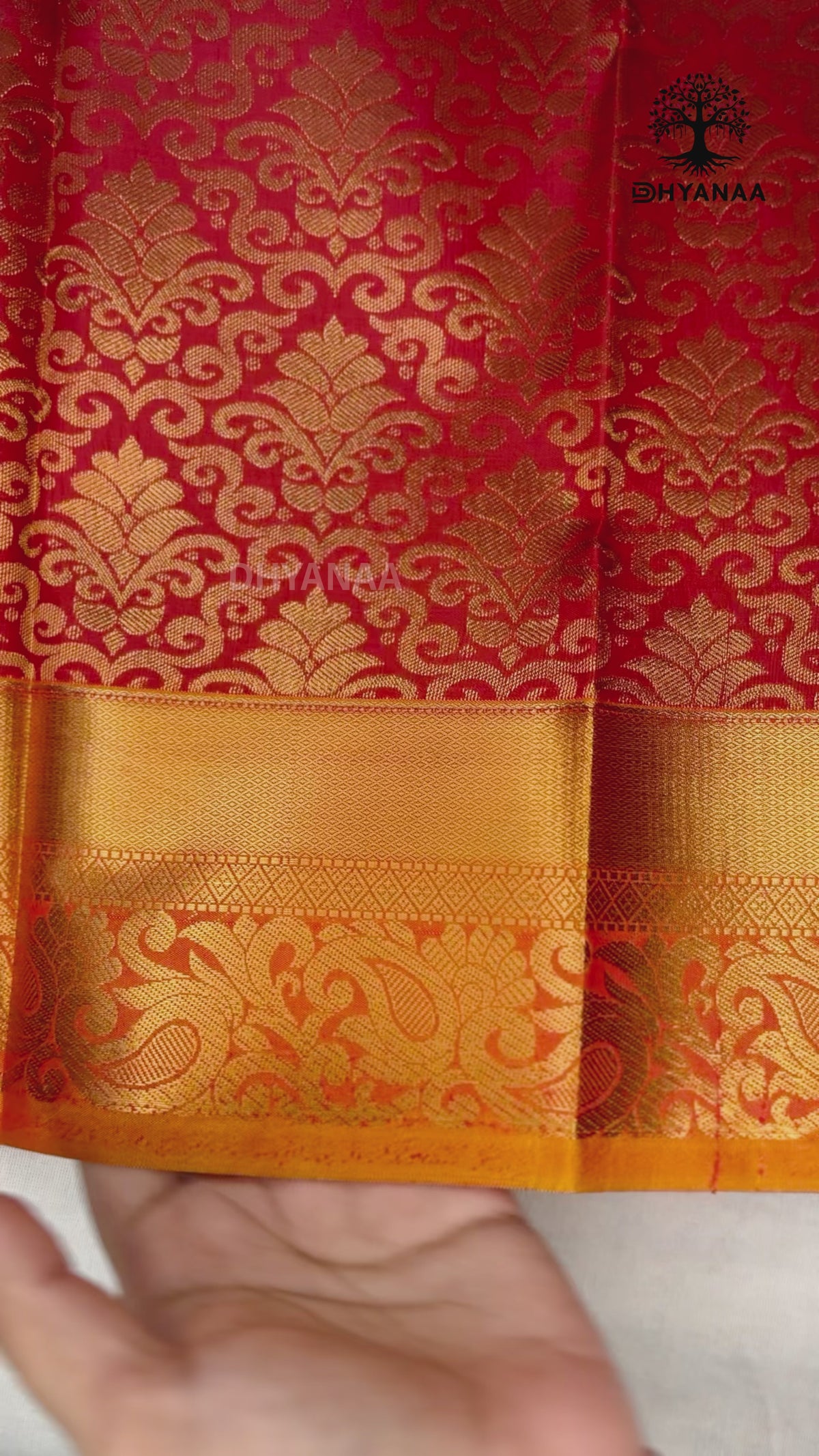 Semi Silk Saree – Rich Red with Grand Gold Zari